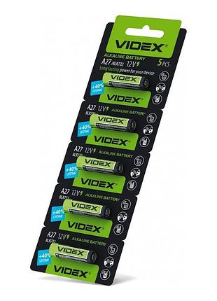 Батарейка лужна videx а27 5шт blister card