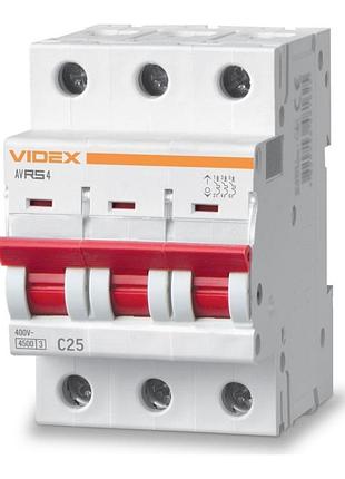 Автоматичний вимикач rs4 3п 25а с 4,5ка videx resist