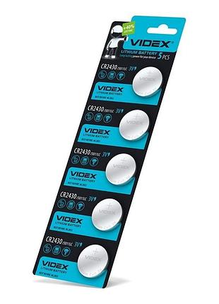 Батарейка літієва videx cr2430 5шт blister card