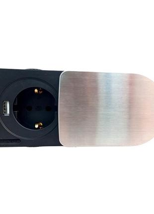 Компактна меблева розетка 1 x 16 а , 1 x usb 2,1 а, провід 3 x...
