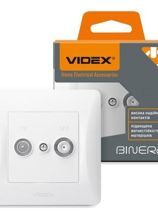 Розетка tv+sat кінцева біла videx binera