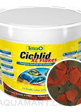 Корм tetra cichlid xl flakes 10 л, 1900 грам