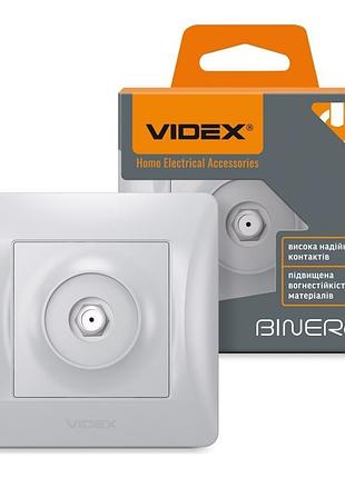 Розетка sat одинарна супутникова срібний шовк videx binera