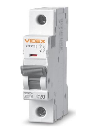 Автоматичний вимикач rs6 1п 20а 6ка с videx resist