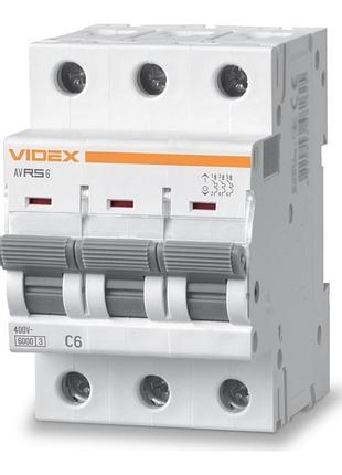 Автоматичний вимикач rs6 3п 6а 6ка с videx resist