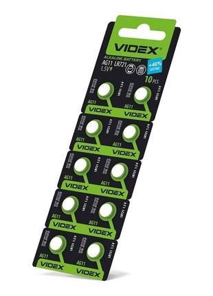 Батарейка годинникова videx ag11/lr721 blister card 10 шт