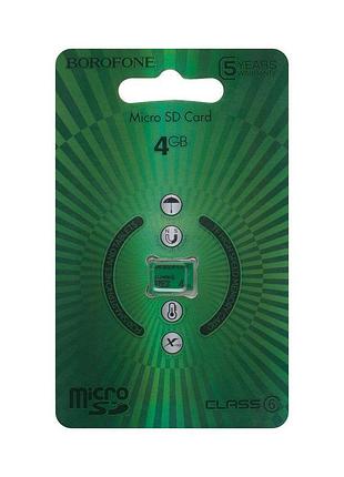 Карта пам'яті borofone microsd 4gb class 6