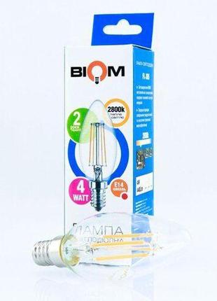 Світлодіодна лампа biom fl-305 c37 4w e14 2800k3 фото
