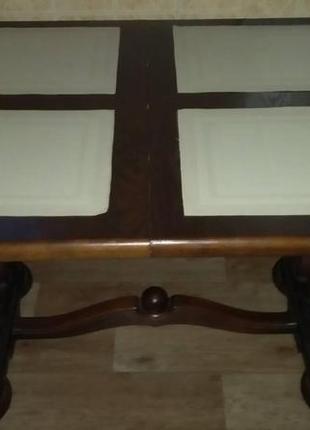 Дерев'яний розкладний стіл ліра, темний горіх3 фото