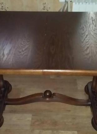 Дерев'яний розкладний стіл ліра, темний горіх5 фото