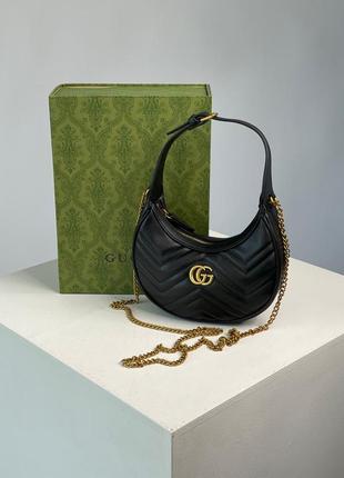 Сумка gucci half moon marmont leather shoulder bag4 фото