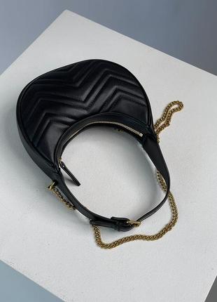 Сумка gucci half moon marmont leather shoulder bag3 фото