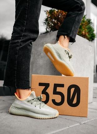 Жіночі кросівки adidas yeezy boost 350 grey orange адідас ізі буст сірого з помаранчевим кольорів