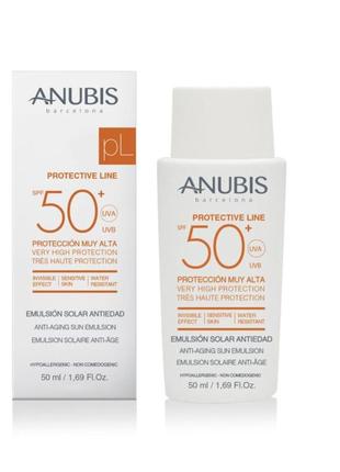 ☀️ емульсія- невидимка  anubis з  anti-aging ефектом spf 50 50ml💫