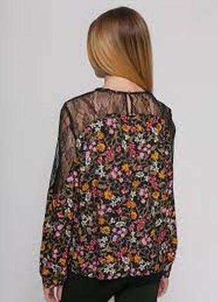 444.эффектная вискозная блузка в цветочный принт успешного испанского бренда zara3 фото