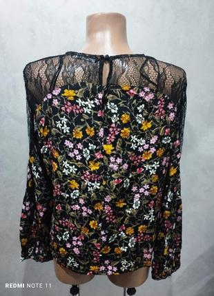 444.эффектная вискозная блузка в цветочный принт успешного испанского бренда zara7 фото