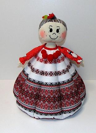 Народна баба-грілка для чайника з гусьми, авторська ручна робота