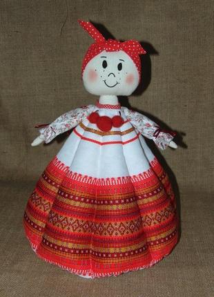 Народная баба-грелка солоха для заварника, авторская кукла на чайник