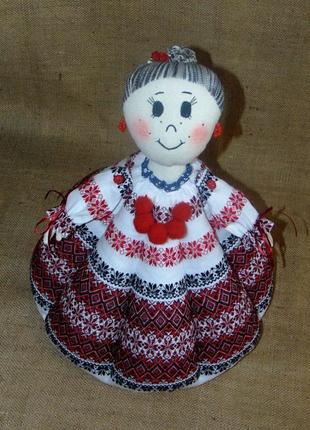 Авторская кукла на чайник арина, народная баба-грелка для заварника1 фото