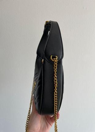 Сумка gucci half moon marmont leather shoulder bag3 фото