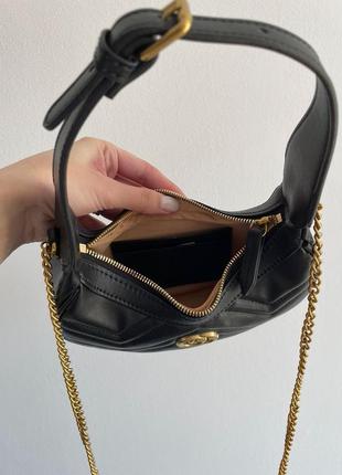 Сумка gucci half moon marmont leather shoulder bag4 фото