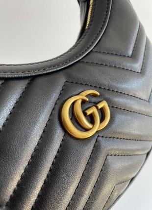 Сумка gucci half moon marmont leather shoulder bag7 фото