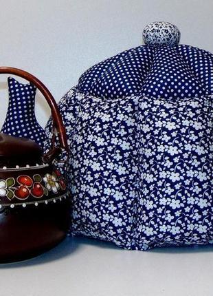 Грелка для чайника синяя