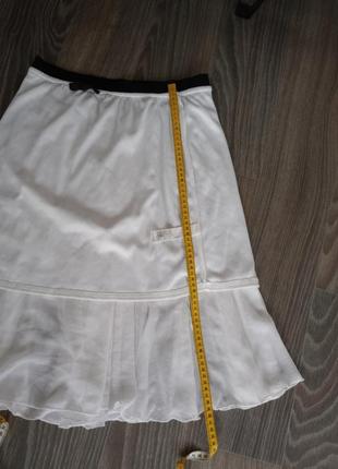 Белая юбка миди, легкое плиссе7 фото