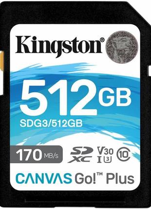 Sdxc (uhs-1 u3) kingston canvas go plus 512gb class 10 v30 (r1...