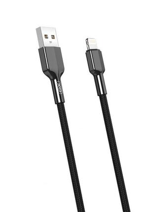 Кабель usb xo nb182 lightning quick charge 2.4a black