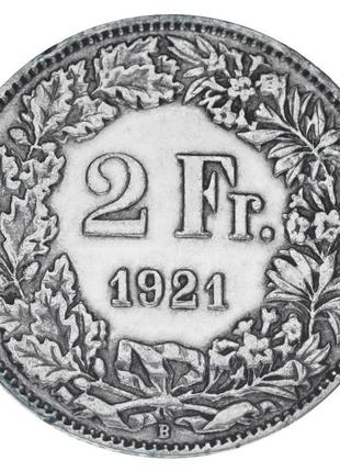 Швейцарія 2ознавця 1921 срібло f-vf