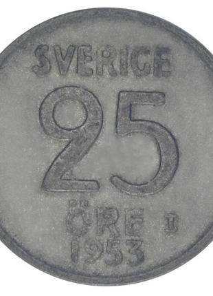 Швеція 25 ере 1953 срібло f-vf