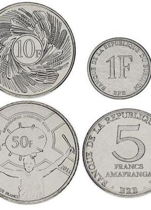 Бурунді набір із 4 монет 1980-2011 unc 1, 5, 10, 50енсів