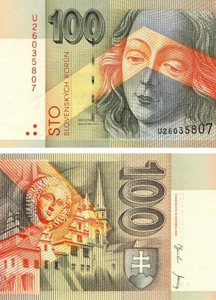 Словаччина 100 крон 2001 unc (p25d)