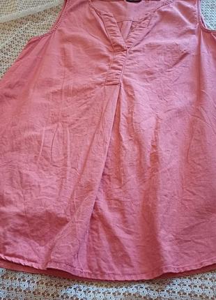 Льняная яркая летняя блуза без рукавов laura torelli от nkd4 фото