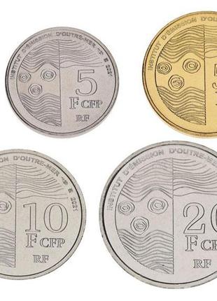 Французька полінезія набір із 4 монет 2021 unc 5, 10, 20, 50 ш...