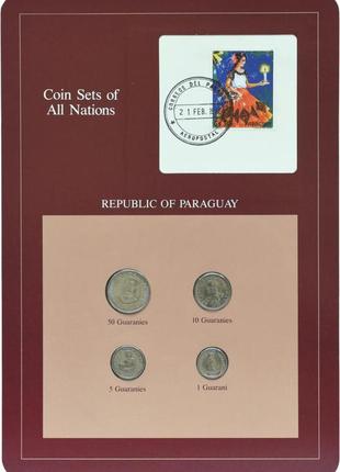 Парагвай набір монет 1980-1984 unc 1, 5, 10, 50 гуарані та 1 м...