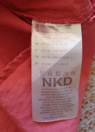 Льняная яркая летняя блуза без рукавов laura torelli от nkd6 фото