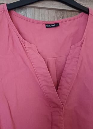 Льняная яркая летняя блуза без рукавов laura torelli от nkd8 фото