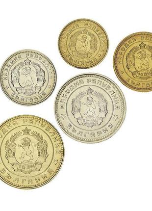 Болгарія набір із 5 монет 1951-1954 unc 1, 3, 5, 10, 20 стотинок1 фото