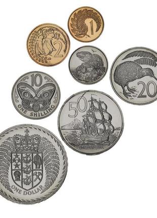 Новапиння-набір із 7 монет 1967 vf-au 1, 2, 5, 10, 20, 50 мілі...