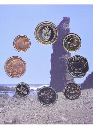 Острів святої олени набір із 8 монет 2003-2006 unc 1 пінні, 2,...