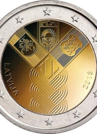 Латвія 2 євро 2018 «100-річчя незалежності прибалтійських держ...