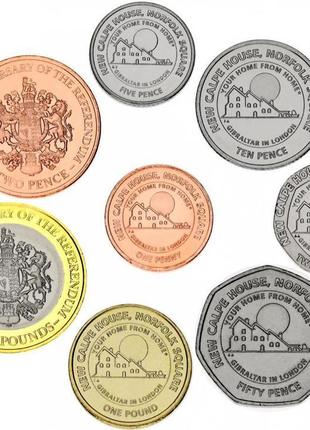 Гібрак набір із 8 монет 2017-2018 unc 1, 2, 5, 10, 20, 50 пінс...