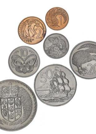 Новапиння-набір із 7 монет 1972 vf-au 1, 2, 5, 10, 20, 50 мілі...