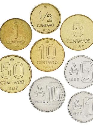 ✔ набір із 8 монет 1985-1989 vf-au 1,5, 1, 5, 5, 10, 10, 10, 5...