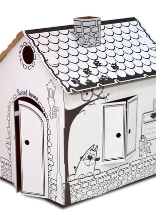 Картонний будиночок розмальовка дитячий