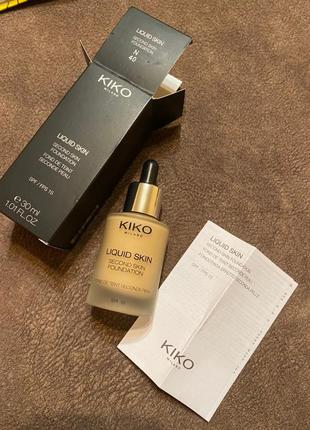 Жидкая тональная основа с эффектом второй кожи kiko liquid skin n405 фото