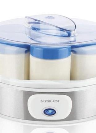Йогуртниця silver crest sjb 18 a1 (18 вт, 7 банок по 180 мл, компактна, окремі ємності, німецька)