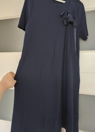Стильное cos оверсайз платье трикотаж темно синий